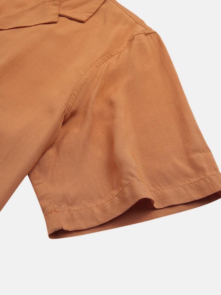 Herr Vintage Bomull Andas Enfärgade Kortärmade Fritidsskjortor