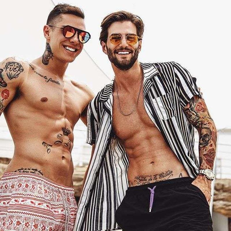 Kortärmad Herrskjorta Beach Top Streetwear