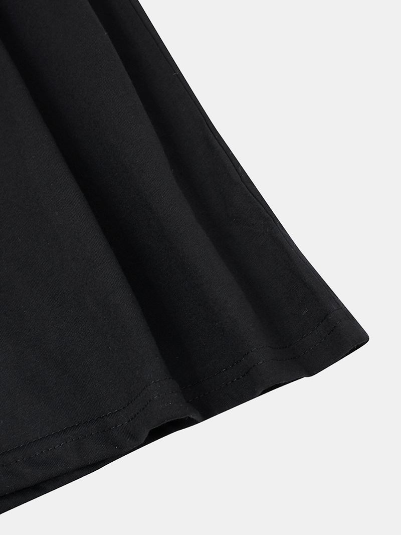 Män Letter Med Tryck Ljus Lösa Dragsko Shorts Casual Set