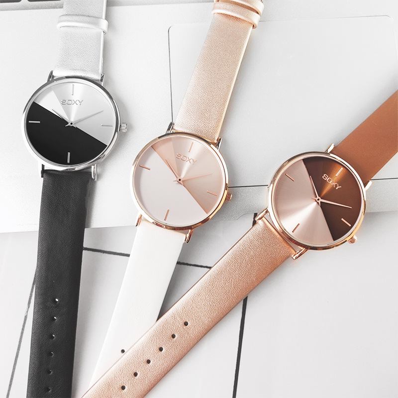 Big Dial Damarmbandsur Creative Mode Quartz Watch