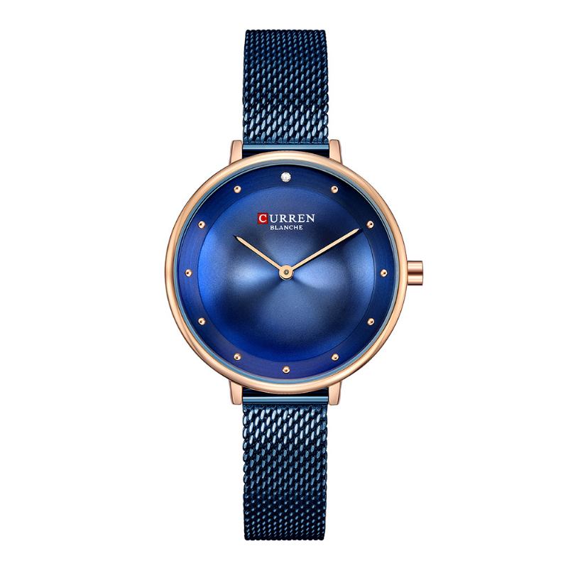 Casual Style Kvinnor Armbandsur Mesh Rostfritt Stål Kvarts Klockor