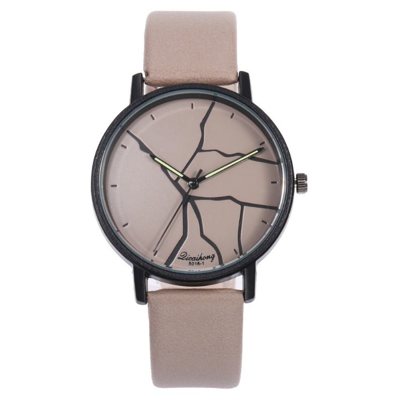 Creative Lightning Dial Färgglada Läderband Mode Dam Quartz Watch Armband