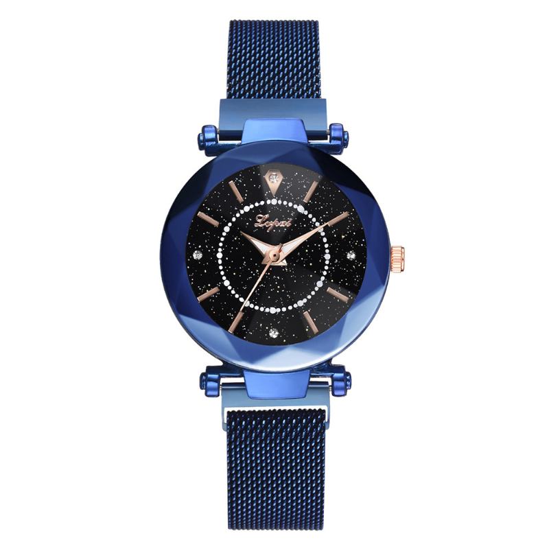 Star Dial Shining Unik Design Dam Armbandsur Full Steel Quartz Watches