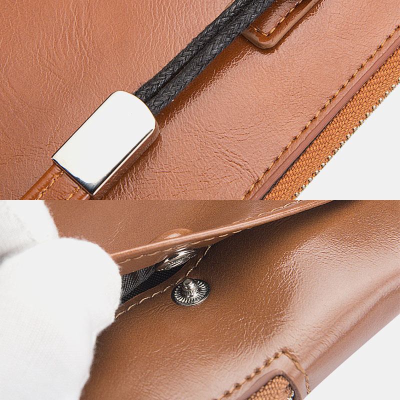 Herrmode Lång Dragkedja Plånbok Clutches Väska Telefonväska Business Bag
