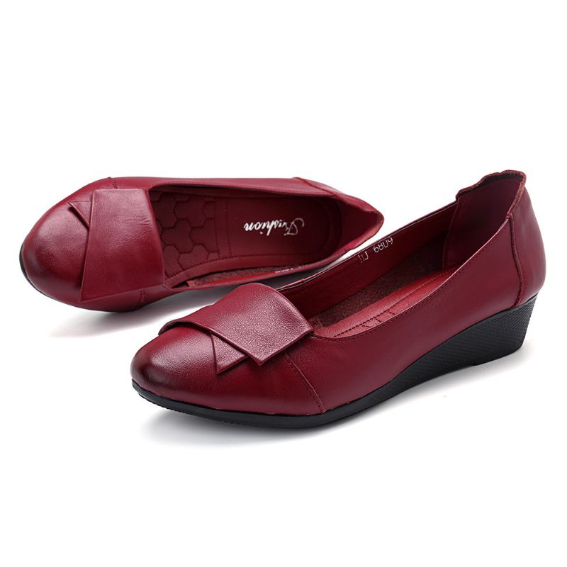 Dam Bekväma Mjuka Läder Flats Loafers