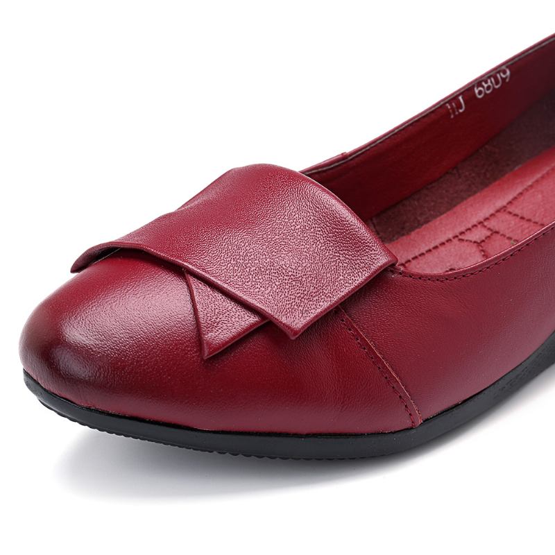 Dam Bekväma Mjuka Läder Flats Loafers