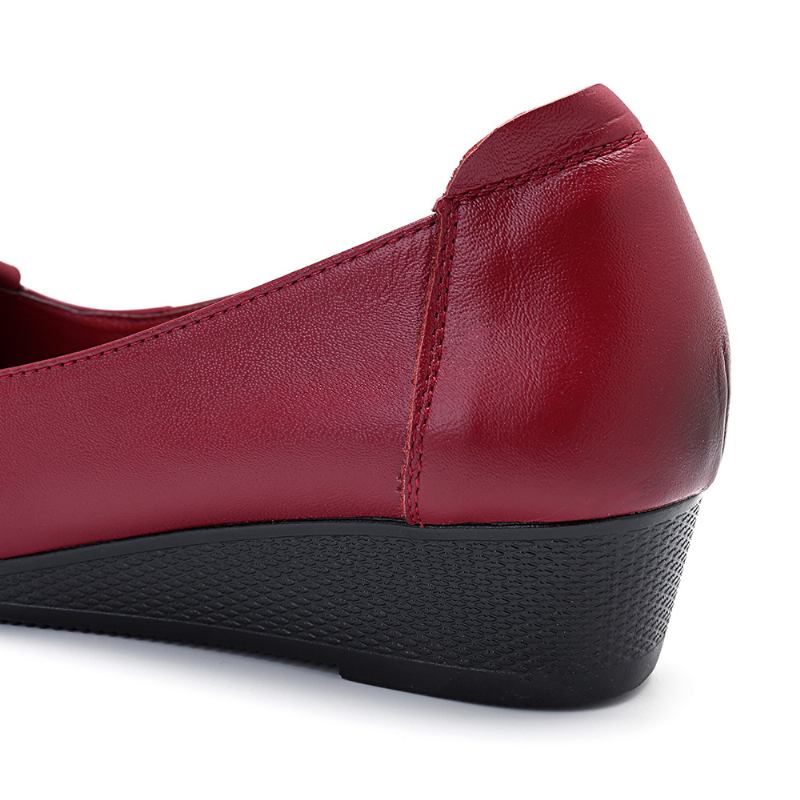Dam Bekväma Mjuka Läder Flats Loafers