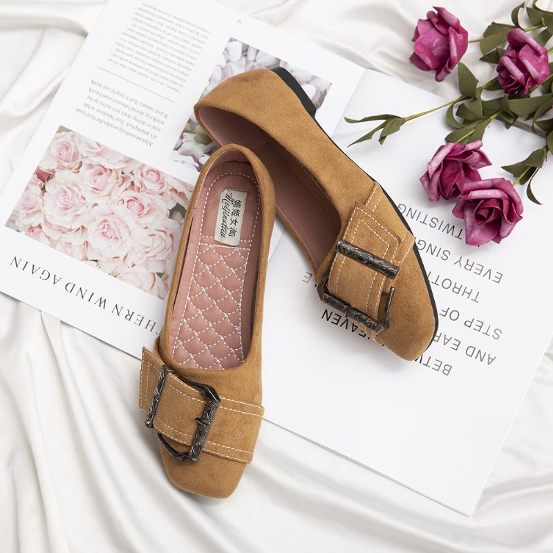 Dam Metalldekor I Enfärgad Slip On Flats Loafers