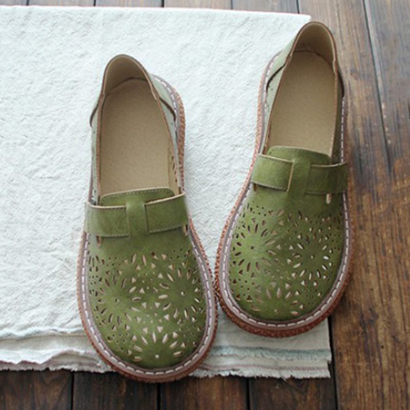 Dam Retro Casual Slip On Rund Tå Andas Slitstarka Loafers Skor