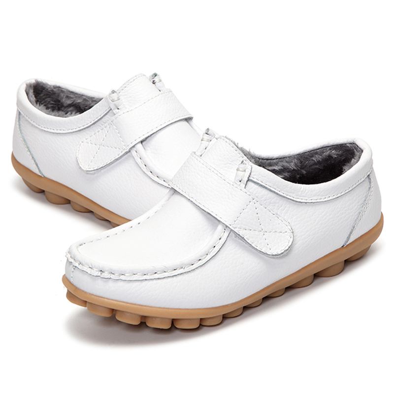 Konstgjord Pälsfoder Vinter Snow Hook & Loop Flat Shoes