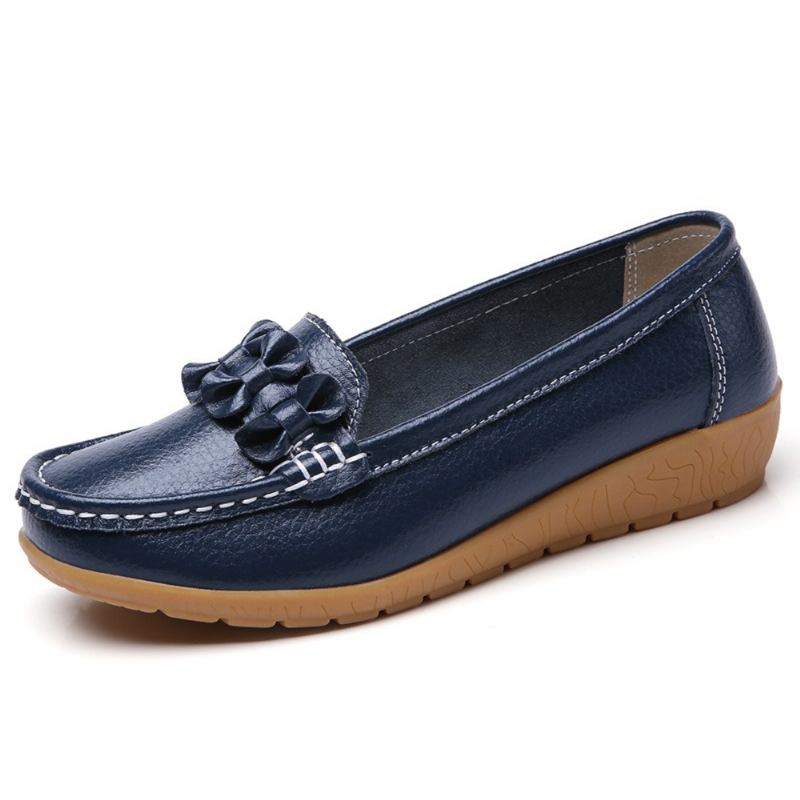 Kvinnor Bowknot Stitching Dekor Halksäkra Casual Loafers