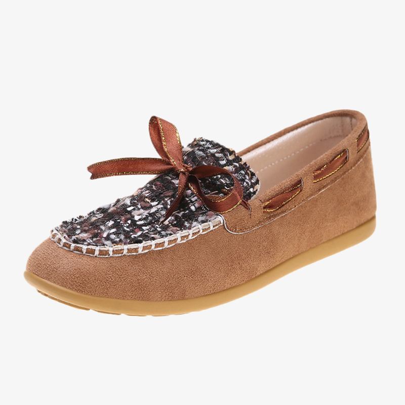 Kvinnor Butterfly Knot Dekor Liten Doft Vind Andas Casual Slip On Loafers