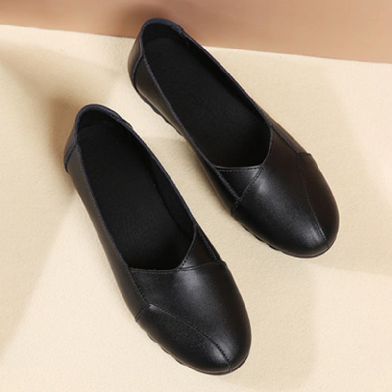 Kvinnor Casual Andas Läder Halverat Bälte Slip-on Mjuk Sula Loafers
