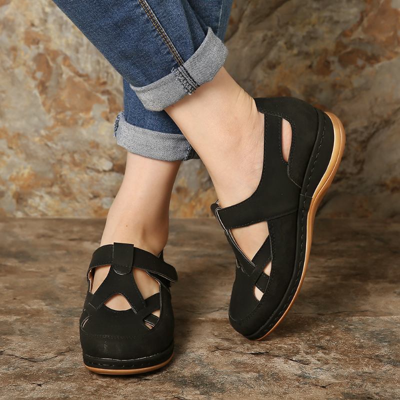 Kvinnor Casual Cross Strap Hollow Out Bekväma Lägenheter
