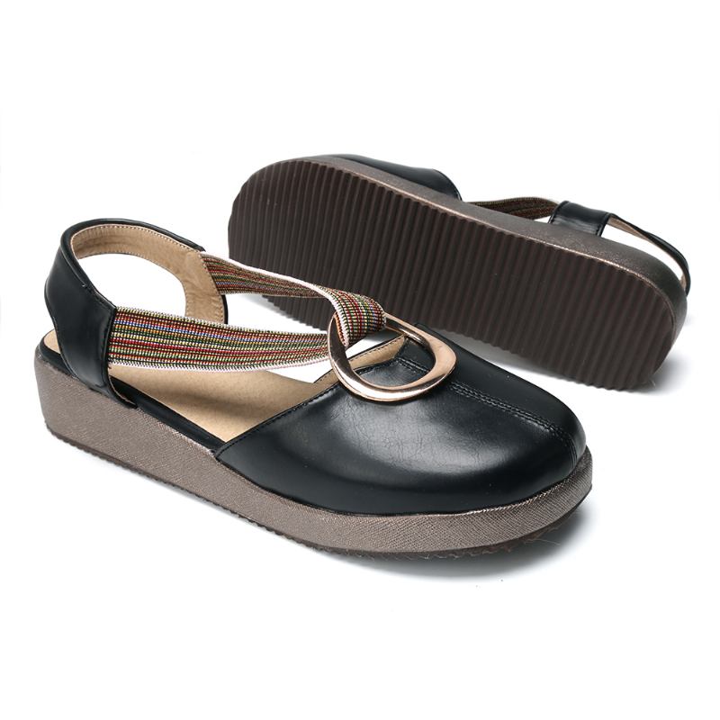 Kvinnor Casual Elastiskt Band Metal Hole Flats