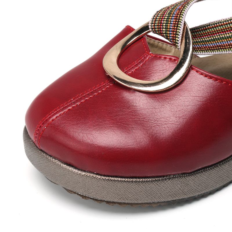 Kvinnor Casual Elastiskt Band Metal Hole Flats