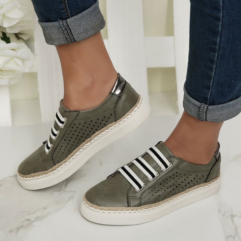 Kvinnor Casual Hand Weave Hollow Out Andningsbara Loafers