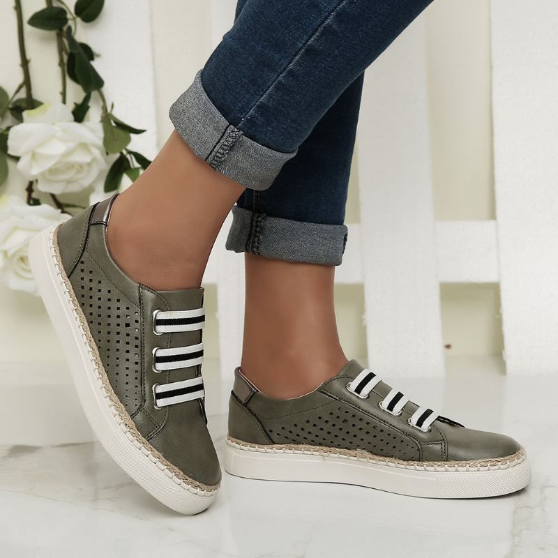Kvinnor Casual Hand Weave Hollow Out Andningsbara Loafers