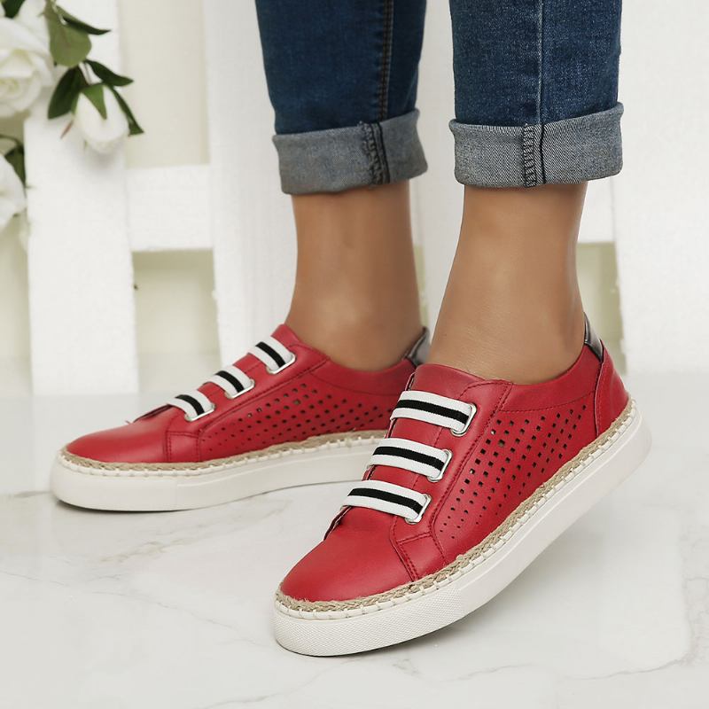 Kvinnor Casual Hand Weave Hollow Out Andningsbara Loafers