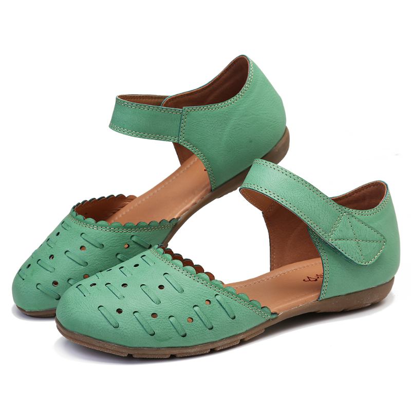 Kvinnor Casual Hollow Out Hoop Loop Flats