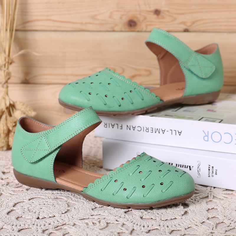 Kvinnor Casual Hollow Out Hoop Loop Flats