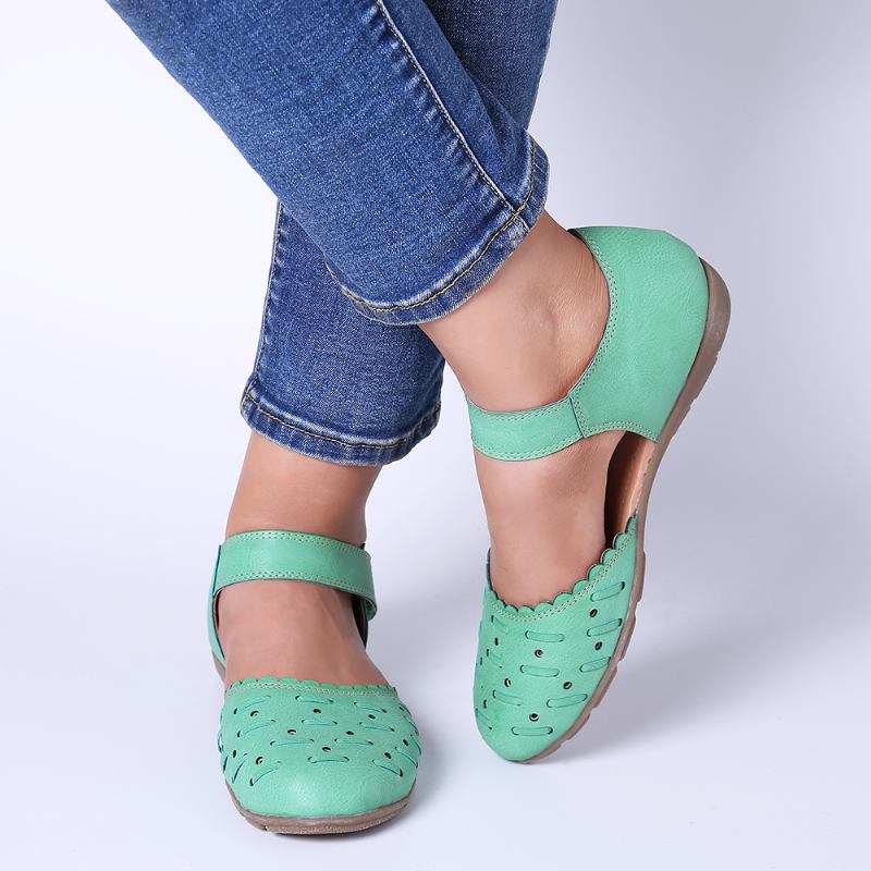 Kvinnor Casual Hollow Out Hoop Loop Flats