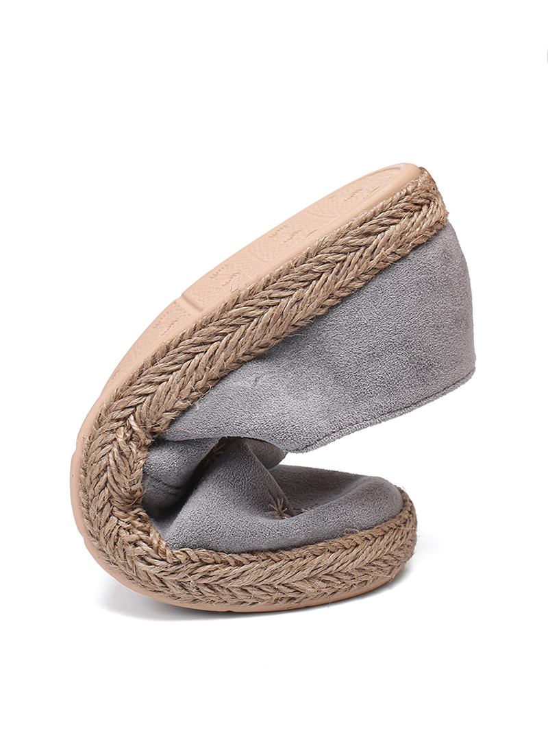 Kvinnor Casual Mocka Rund Tå Stjärna Broderade Espadrilles Fisherman's Flats Loafers