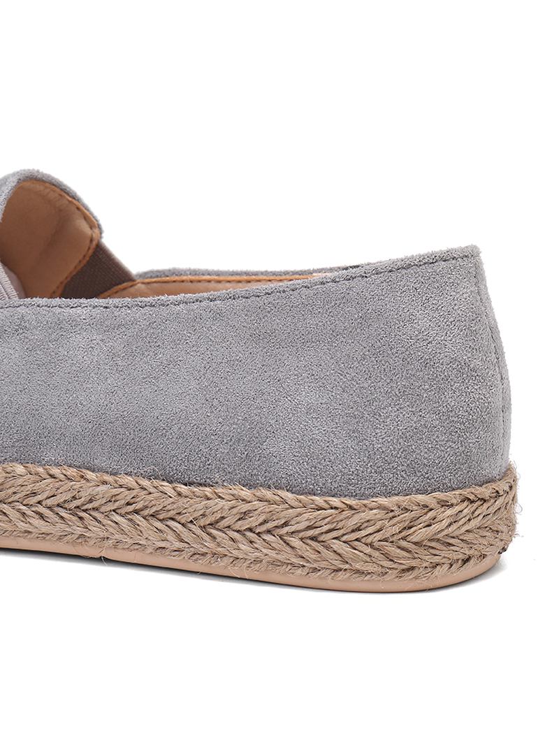 Kvinnor Casual Mocka Rund Tå Stjärna Broderade Espadrilles Fisherman's Flats Loafers