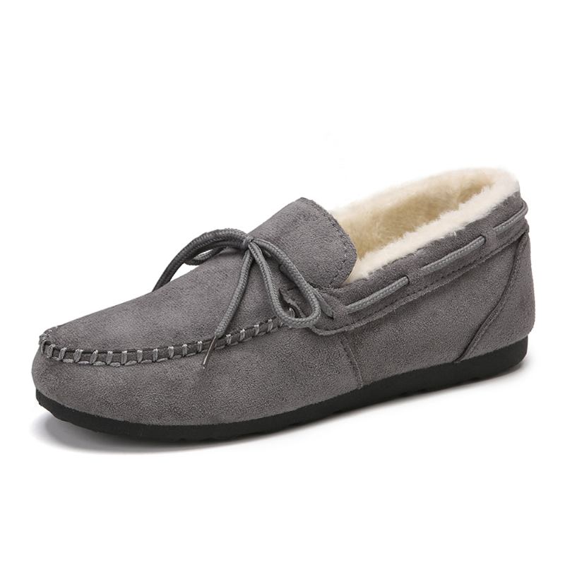 Kvinnor Casual Warm Hand Stitch Snörning Snö Ankelboots