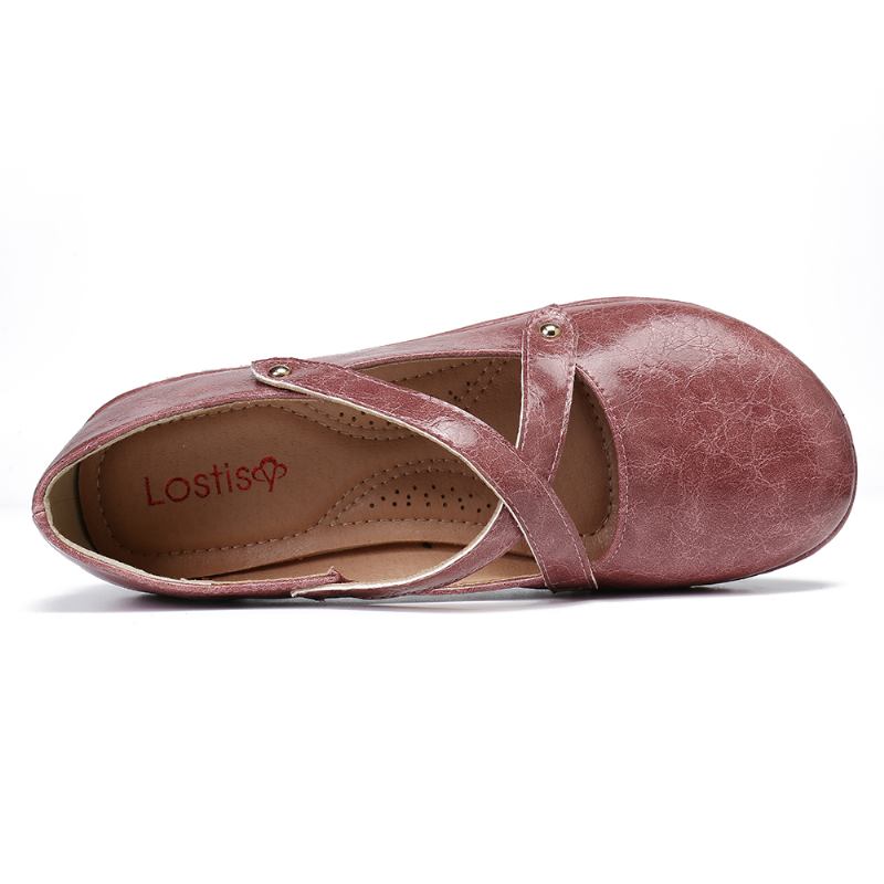 Kvinnor Cross Strap Enfärgade Casual Flats