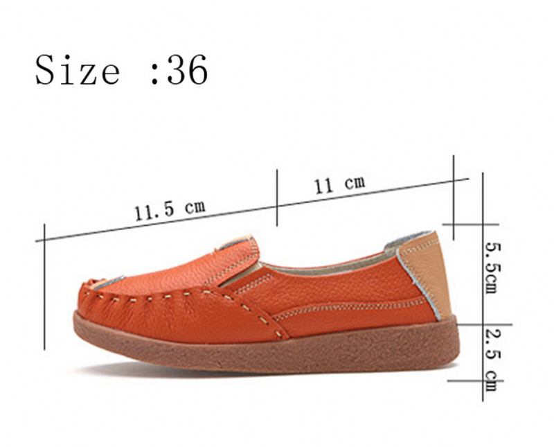 Kvinnor Höst Flats Mjuk Sloe Runda Tå Skor Färgmatchande Flat Loafers