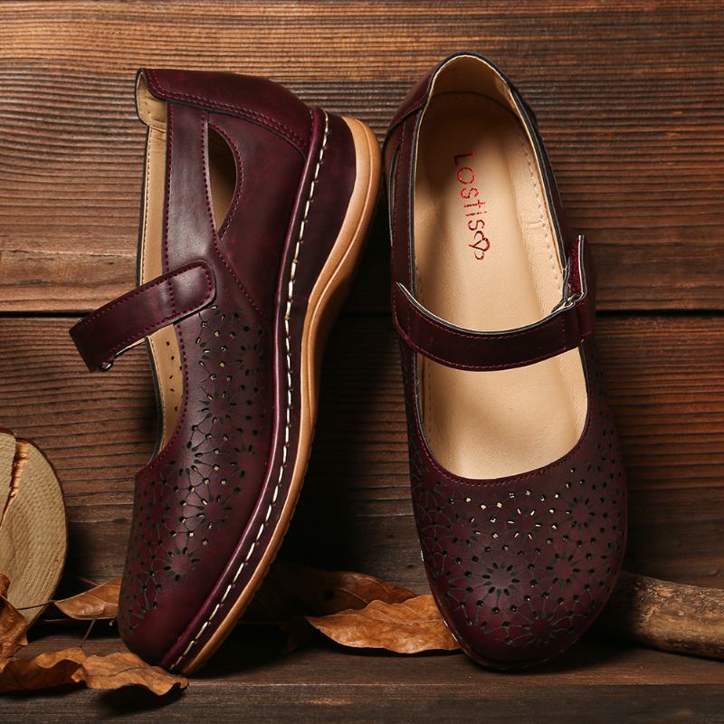 Kvinnor Hollow Out Andas Krokögla Spring Flats Casual Skor