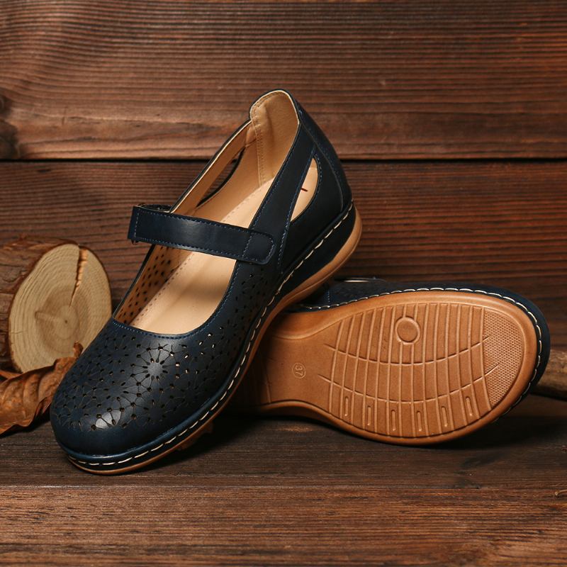 Kvinnor Hollow Out Andas Krokögla Spring Flats Casual Skor