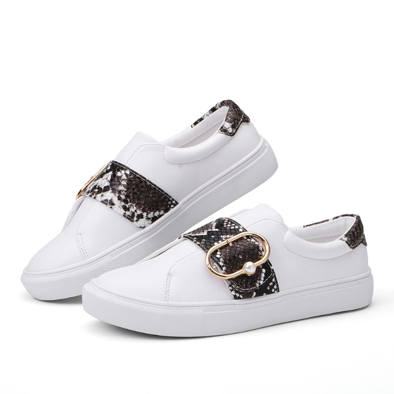 Kvinnor Metal Spänne Snake Med Tryck Casual Flats