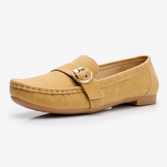 Kvinnor Mjuk Sula Metallspänne Slip På Casual Daily Flats