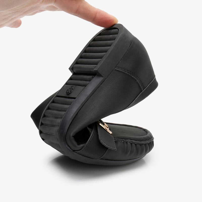 Kvinnor Mjuk Sula Metallspänne Slip På Casual Daily Flats