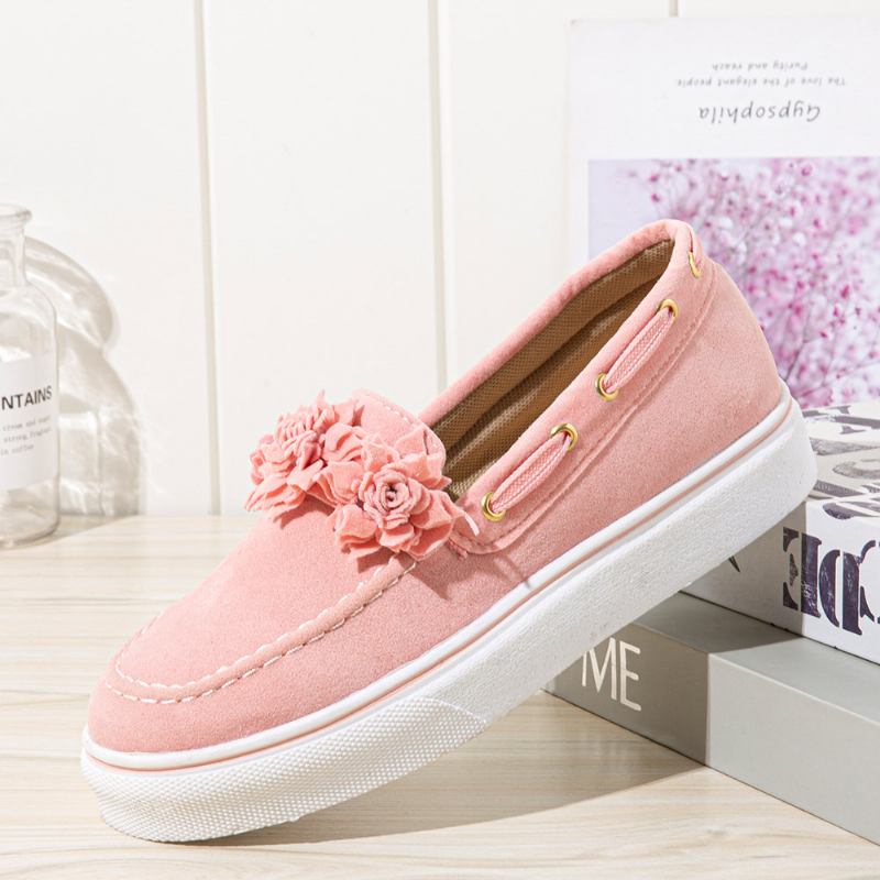 Kvinnor Mocka Blommor Foder Enkel Solid Casual Loafers Skor