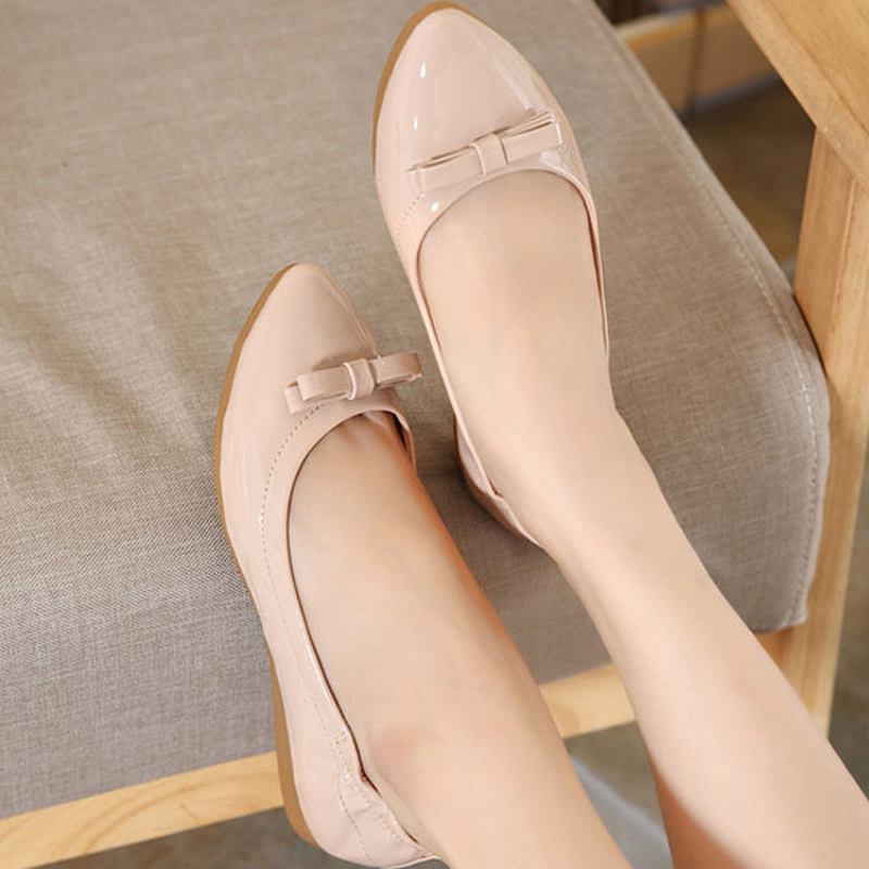 Kvinnor Ny Platt Spetsig Tå Casual Bekvämt Mode Slip On Flat Loafers Skor