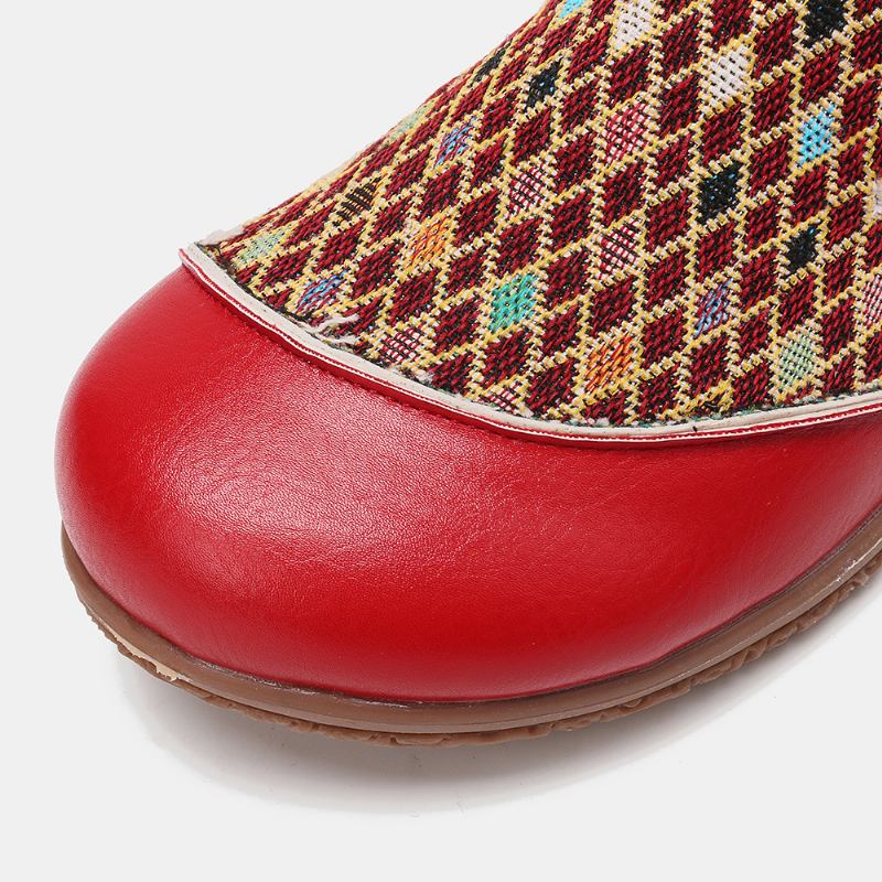 Kvinnor Skarvmönster Closed Toe Loafers Slip On Casual Flats