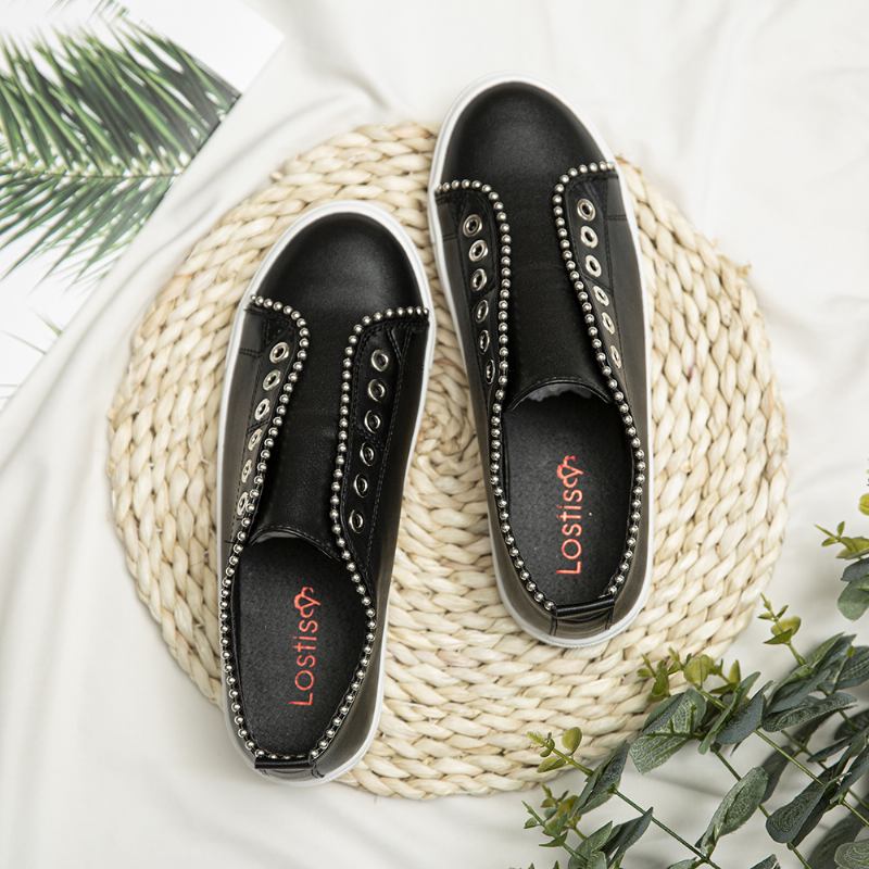Kvinnor Soild Färg Dubbade Slip On Flats