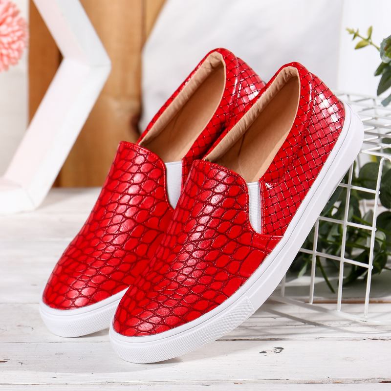 Kvinnor Soild Färg Sten Med Tryck Flats
