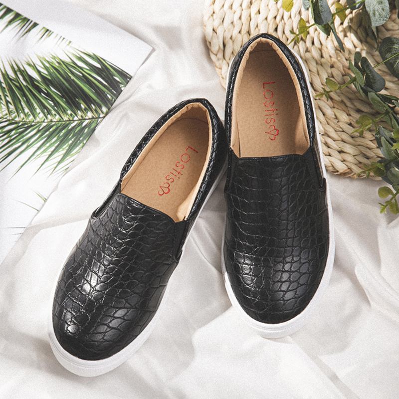 Kvinnor Soild Färg Sten Med Tryck Flats