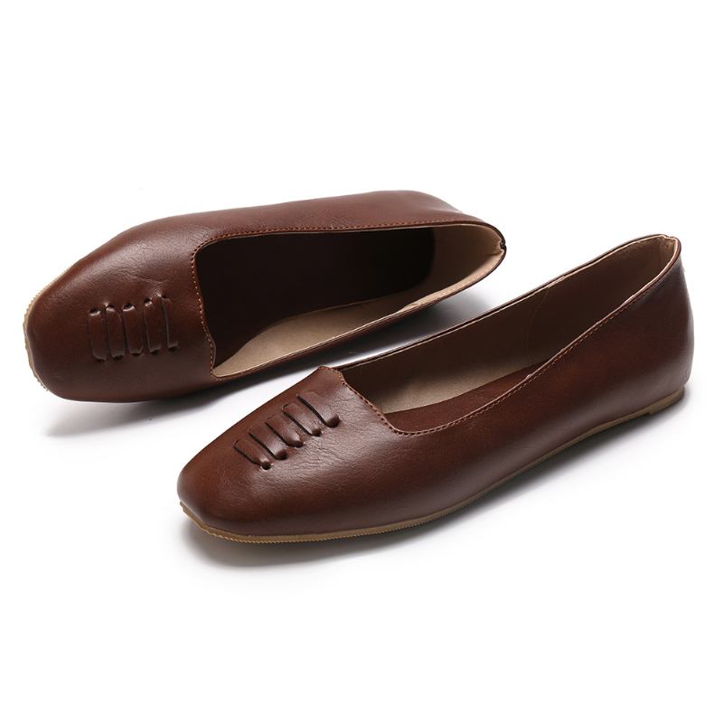 Kvinnor Square Toe Lättvikts Slip On Loafers