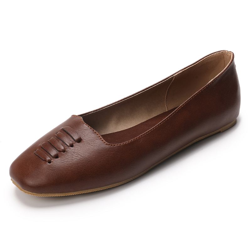 Kvinnor Square Toe Lättvikts Slip On Loafers