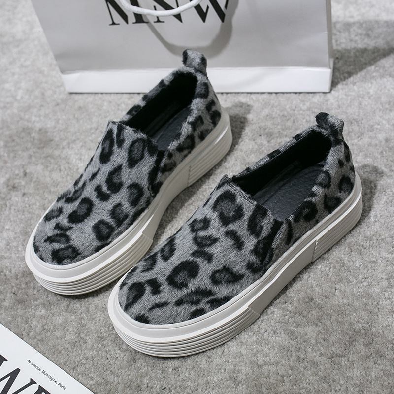 Kvinnor Stor Leopard Mocka Halkbeständig Casual Flats