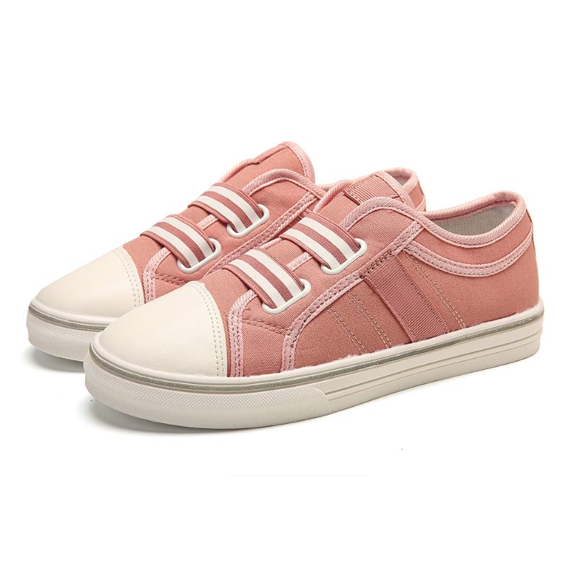 Kvinnor Stor Storlek Canvas Sneakers Elastiskt Band Casual Flats