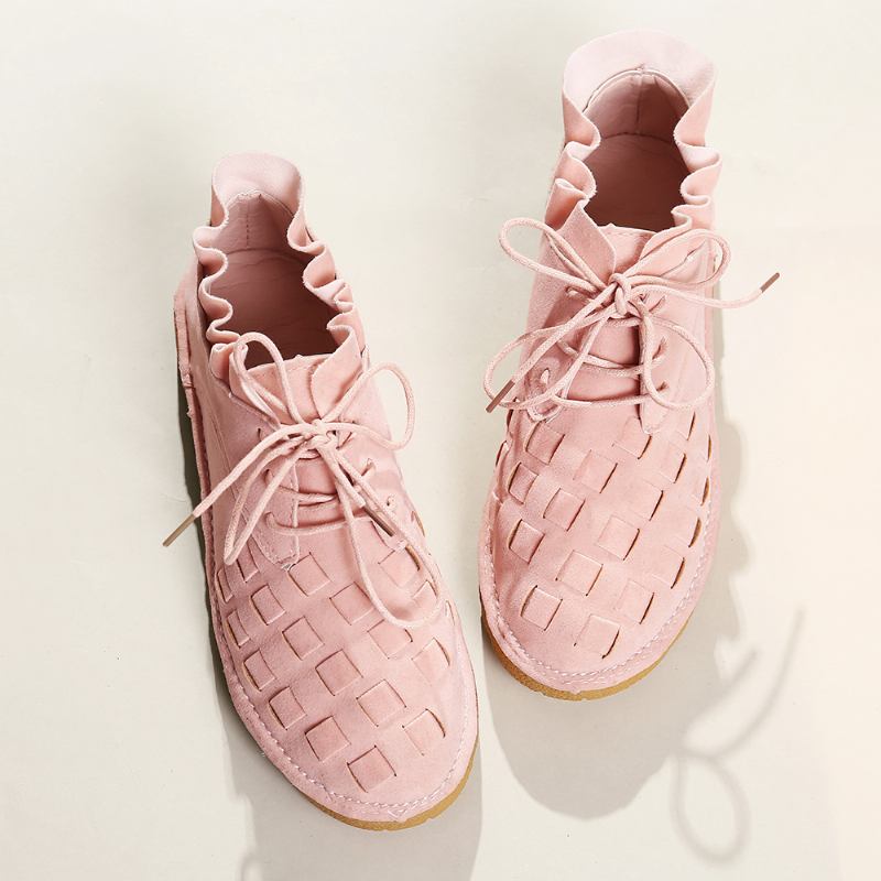 Kvinnor Stor Storlek Flätad Solid Casual Flats