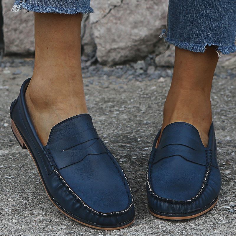 Kvinnor Stor Storlek Soild Slip On Casual Flats Loafers