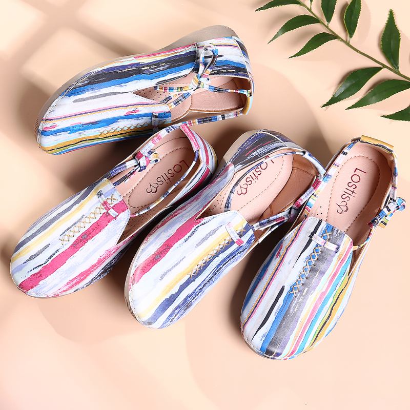 Snöra Flerfärgade Soft Walking Casual Loafers