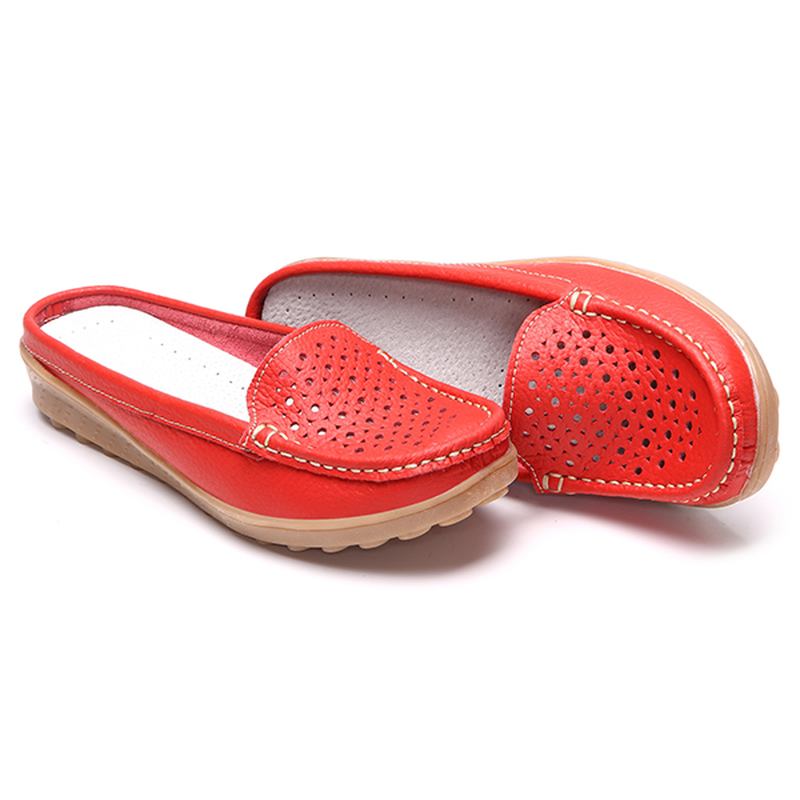 Soft Hollow Out Runda Toe Penny Loafers